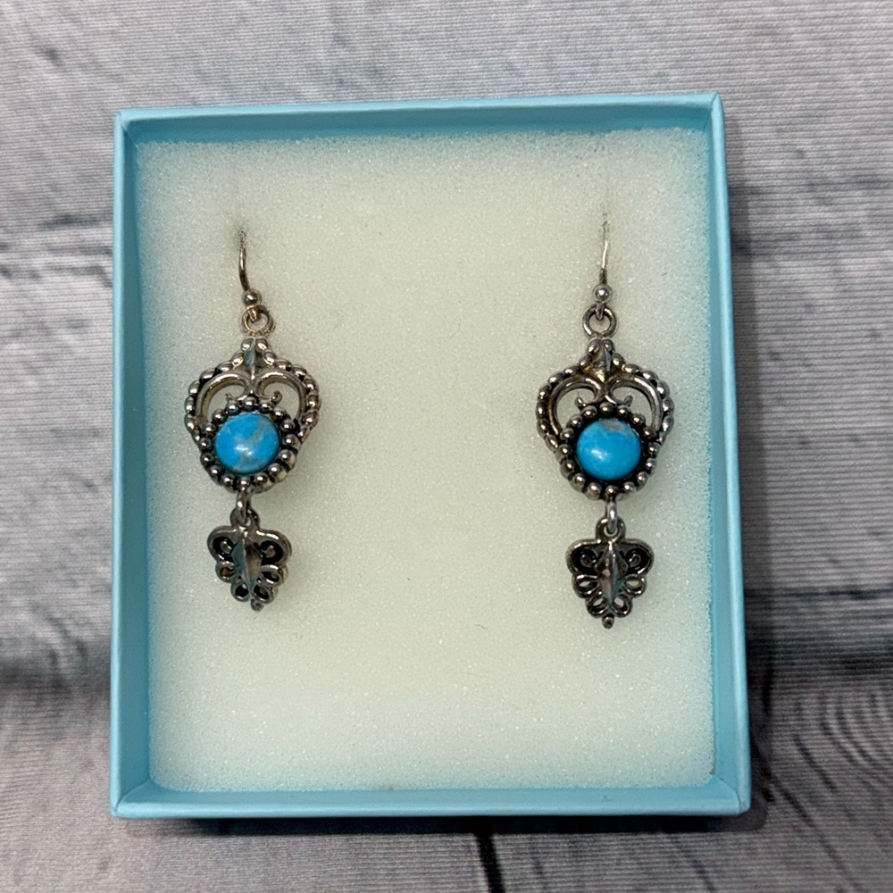 Barse Turquoise Dangle Earrings